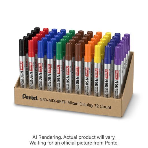 Pentel Pen Permanent Marker 6DZ Mixed Display
