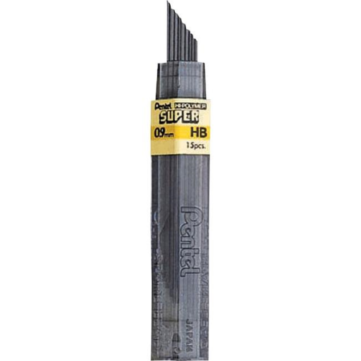 Recharge de mines Super Hi-Polymer (0,9 mm), HB, 15 mines par tube