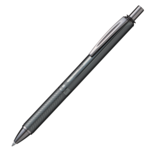 Stylo-bille rétractable EnerGel Alloy, corps marron (0,7 mm), encre noire