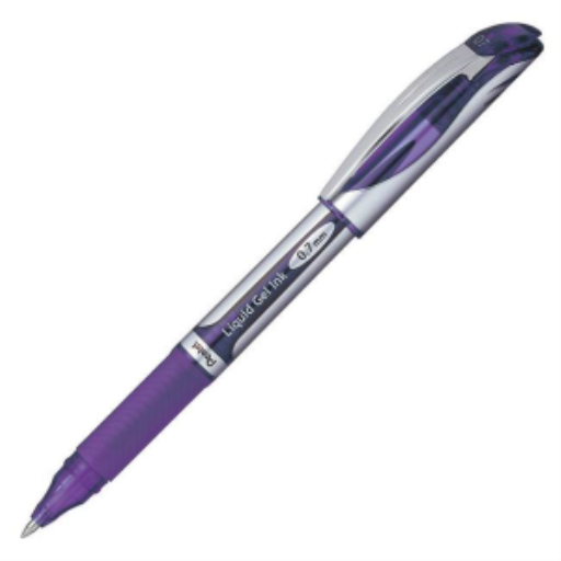 EnerGel Liquid Gel Pen, (0.7mm) Metal Tip, Capped, Violet Ink