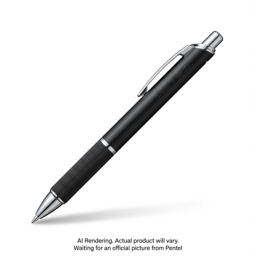 EnerGel Alloy Retractable Liquid Gel Pen, (0.7mm) Metal Tip, Black Barrel, Black Ink, 1PC Pack