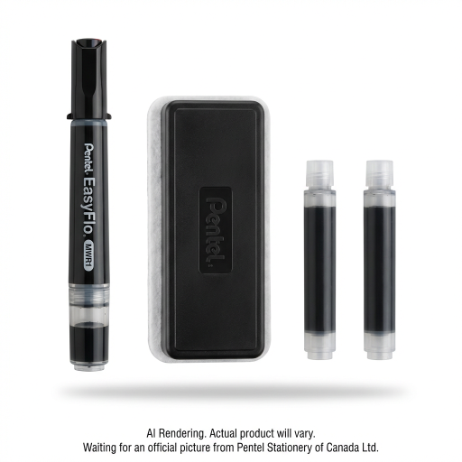Pentel EasyFlo White Board Marker, Bullet Tip (6.0mm) + Whiteboard Eraser + Refill ink