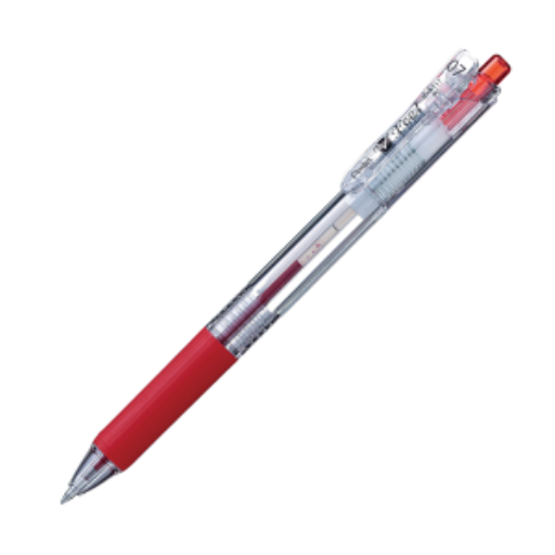 V Feel Retractable Ballpoint Pen, (0.7mm), Red Ink