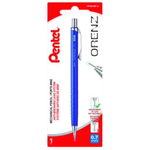 Orenz Retractable Mechanical Pencil (0.7mm) 1PC Pack, Blue Barrel