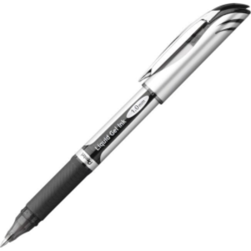 Stylo-roller rétractable EnerGel, pointe métal (1,0 mm), encre noire