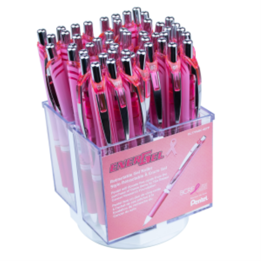 EnerGel Pink Retractable Gel Roller, (0.7mm), Open Stock Display, 48PCS