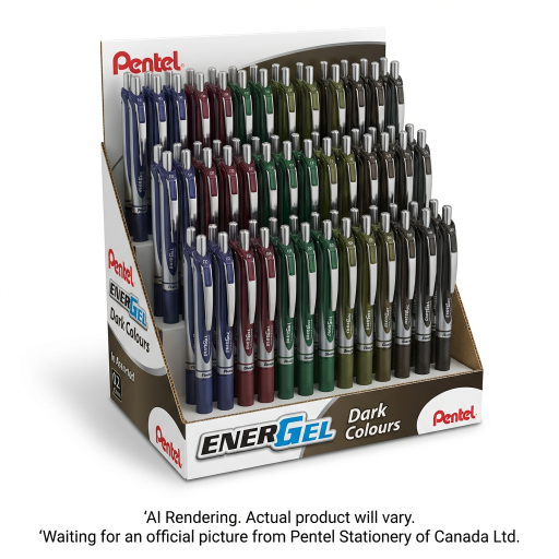 Pentel EnerGel Dark Colours 0.7mm Assorted Ink 4DZ Display
