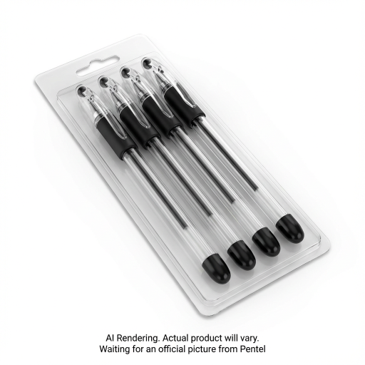 R.S.V.P. Ballpoint Pen, (0.7mm), Black Ink, 4PC Pack