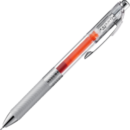 Stylo à encre gel liquide rétractable EnerGel Infree, pointe aiguille (0,5 mm), encre orange