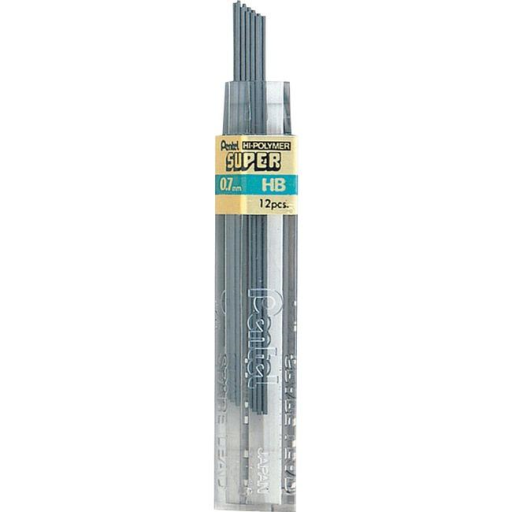 Mines polymères extra-résistantes (0,7 mm), HB, 12 mines par tube