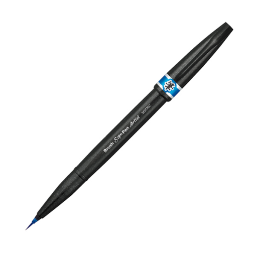 Pentel Arts Brush Sign Pen Artist, pointe ultra-fine, encre bleu ciel