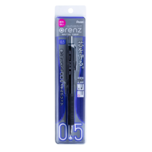 Orenz Metal Grip, Porte-mine rétractable, (0,5 mm) Lot de 1, Corps noir