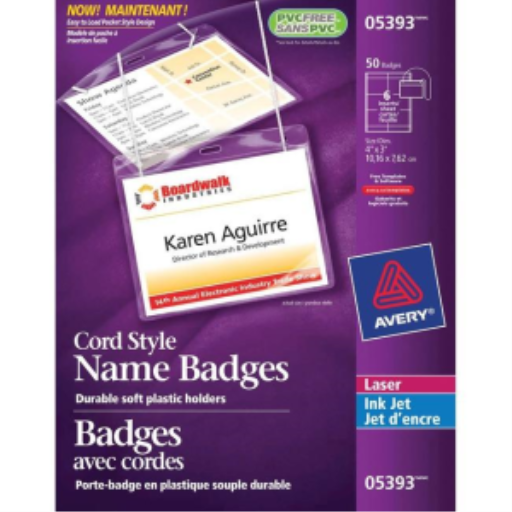 KIT PORTE-BADGE, STYLE CONVENTION AVEC CORDON 10 x 7,5 cm, 6/E