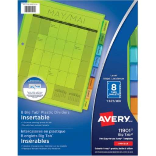 INTERCALAIRES EN PLASTIQUE, 8 TOUCHES, 1 JEU, MULTICOLORE