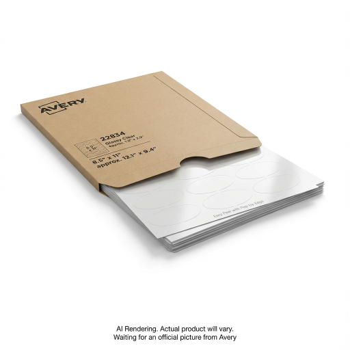 Avery Laser/Inkjet Glossy Clear Labels, 1½" x 2½", Permanent, 8 sheets/env, 144 labels/env