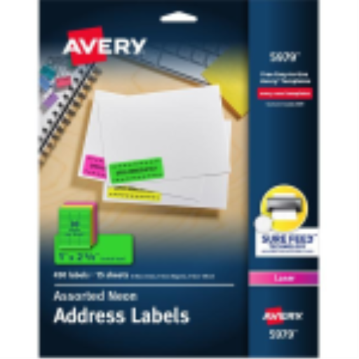 5979 HIGH VISIBILITY, 2 5/8" X 1" ASSORTED NEON COLOURS, PER