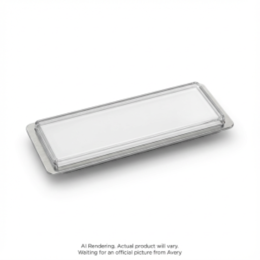 Avery Laser Le badge The Mighty Badge? réutilisable en argent, 2,54 cm x 7,62 cm, 4 badges/boîte
