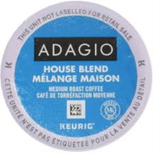 COFFEE-K CUP ADAGIO HOUSE BLEND, MEDIUM ROAST 24/BX