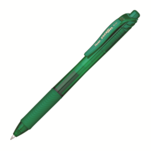 Stylo à bille gel rétractable EnerGel-X, pointe métallique (0,7 mm), encre verte