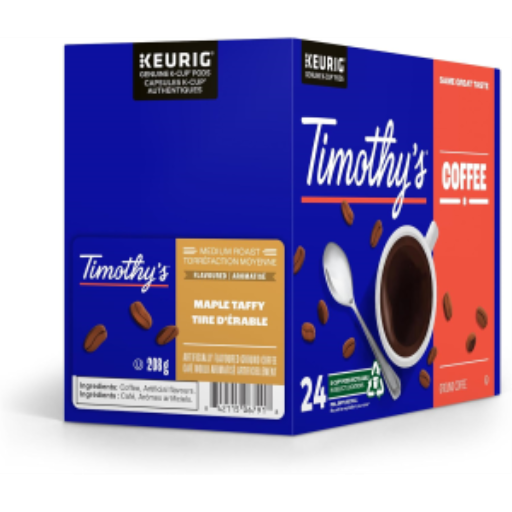 Timothy'S? Café K-Cup - Timy Kc Rs Tarte au Sucre d'Érable M-R 24 Unités SL