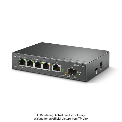 Switch administrable Omada 5 ports 2.5GBASE-T et 1 port 10GE SFP+ avec 4 ports PoE++