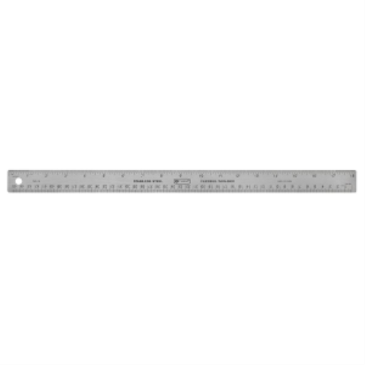 45cm/18” Stainless Steel Cork Backed Ruler  
Règle en acier inoxydable endos de liège caoutchouté, 45cm / 18 po
