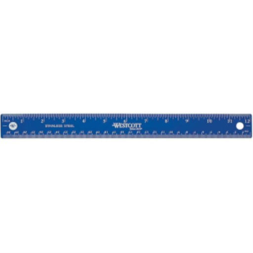 Règle en acier inoxydable 30 cm/12 po – pouces/métrique – couleurs assorties