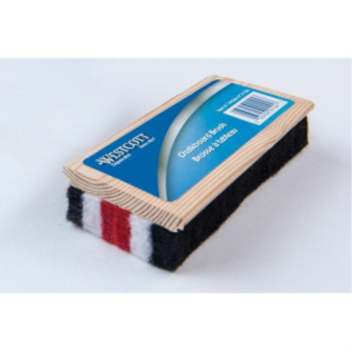 D0112 Chalkboard Brush – Red, White & Blue Felts / Brosse à tableau – feutre rouge, blanc et bleu