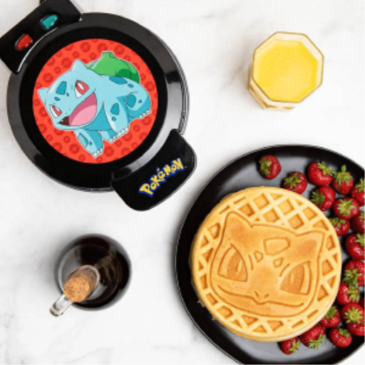 Uncanny Brands Gaufrier Pokémon Bulbizarre – Gaufrier antiadhésif à l’effigie du Pokémon nº 001