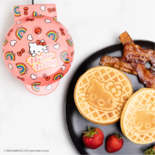 Mini gaufrier Hello Kitty - Gaufrier compact antiadhésif de 10 cm à l'effigie du personnage