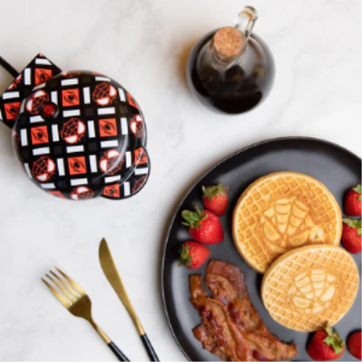 Mini gaufrier Marvel Miles Morales Spider-Man ? Gaufrier individuel de 10 cm ? Le petit-déjeuner de Brooklyn