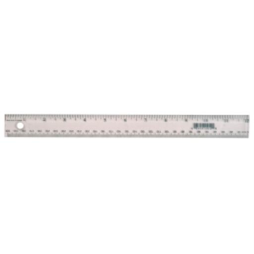 30cm/12 po. à double biseau ? Graduations en pouces/métriques