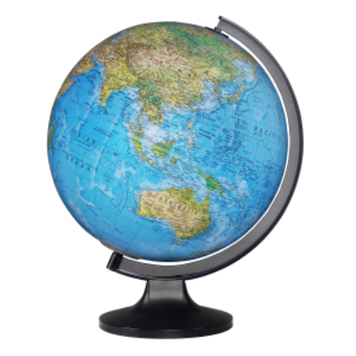 Globe de bureau illuminé Copenhague Océan Bleu 12"/30cm