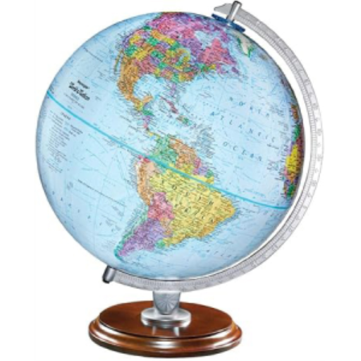 Replogle Student Globe, 30 cm de diamètre, globe de bureau océan bleu avec socle et demi-méridien en métal