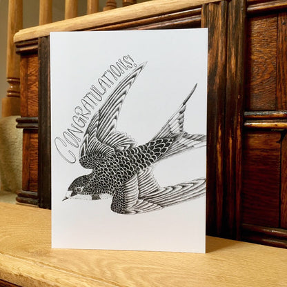 'Congratulations' Swallow Card
