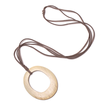 Simple Oval Pendant On Suede