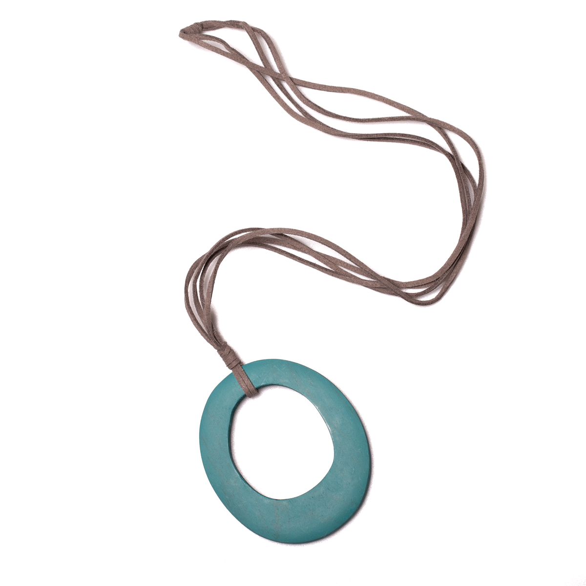 Simple Oval Pendant On Suede