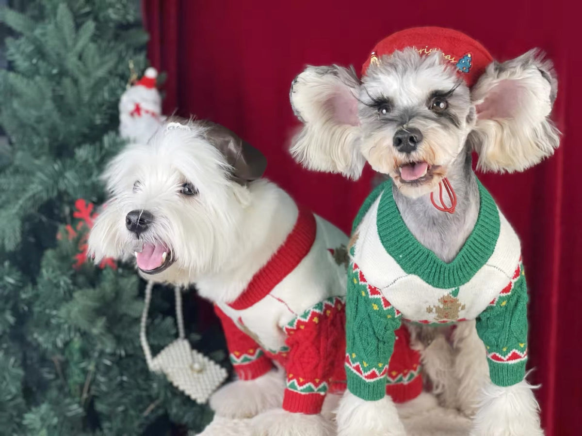 Gingerbread Christmas Dog Sweater – Holiday Knit Winter Outfit for Dogs