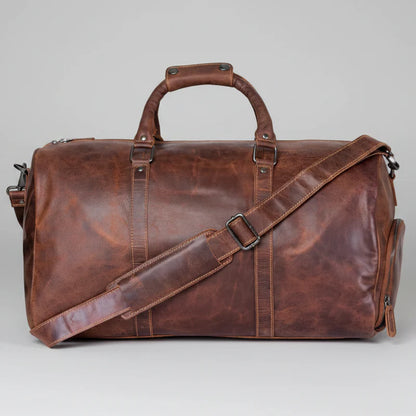 Greenwood Leather Overnight Travel Duffle Bag. Premium Weekender & Gym Companion