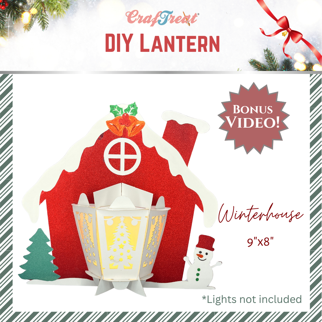 CrafTreat Lanternes en papier à faire soi-même – Maison d'hiver
