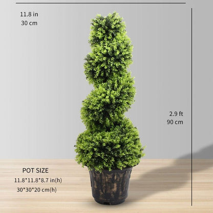 Plante artificielle d'arbuste topiaire en spirale Wales (plusieurs tailles)