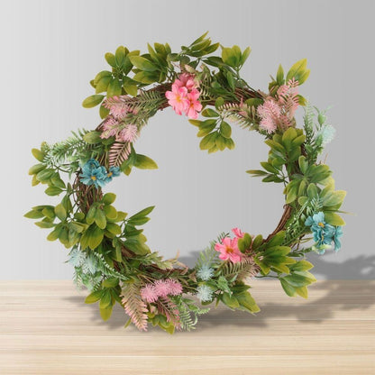 Couronne florale artificielle pastel 48 cm