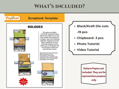 CrafTreat Scrapbook Blanks - Rolodex - Couleur Kraft
