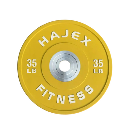 Plaques de pare-chocs HAJEX Olympic Competition Steel Hub colorées - 15, 25, 35, 45, 55 LB