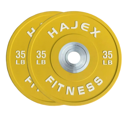Plaques de pare-chocs HAJEX Olympic Competition Steel Hub colorées - 15, 25, 35, 45, 55 LB
