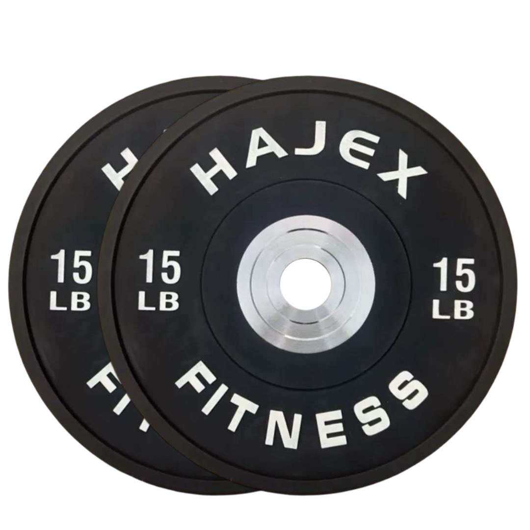 Plaques de pare-chocs HAJEX Olympic Competition Steel Hub colorées - 15, 25, 35, 45, 55 LB