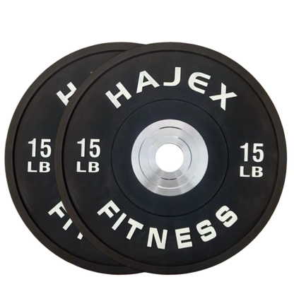 Plaques de pare-chocs HAJEX Olympic Competition Steel Hub colorées - 15, 25, 35, 45, 55 LB