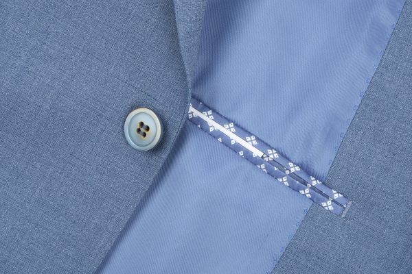 BUILD YOUR PACKAGE: Light Blue Slim Fit Suit (Package Includes 2 Pc Suit, Shirt, Necktie or Bow Tie, Matching Pocket Square, & Shoes)