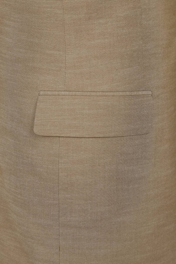 BUILD YOUR PACKAGE: Beige Slim Fit Suit (Package Includes 2 Pc Suit, Shirt, Necktie or Bow Tie, Matching Pocket Square, & Shoes)