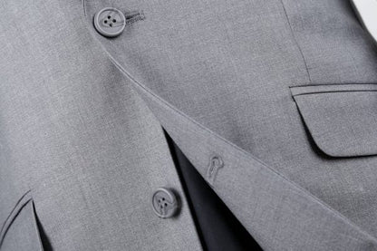 BUILD YOUR PACKAGE: Light Grey Slim Fit Suit (Package Includes 2 Pc Suit, Shirt, Necktie or Bow Tie, Matching Pocket Square, & Shoes)